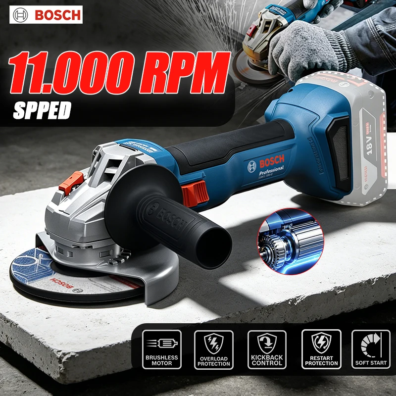 Power Tools Professional - BOSCH GWS 18V-8 Cordless Angle Grinder