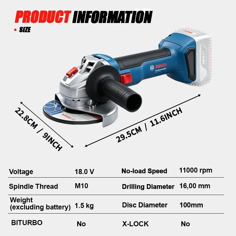BOSCH GWS 18V-8 Cordless Angle - đánh giá và giá Power Tools Professional